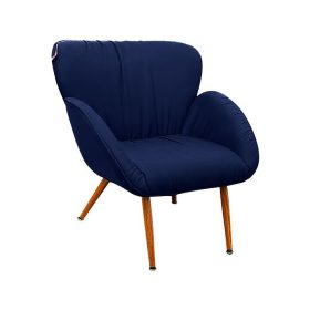 Pearl Arm Chair With Metal Legs - Blue